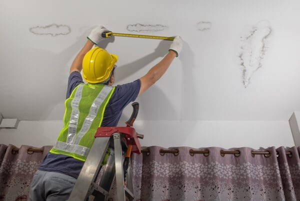How Home Insurance Protects Against Water Damage - Worker Fix Leaking Pipe in Ceiling ,Close-Up of a Stain on the Ceiling