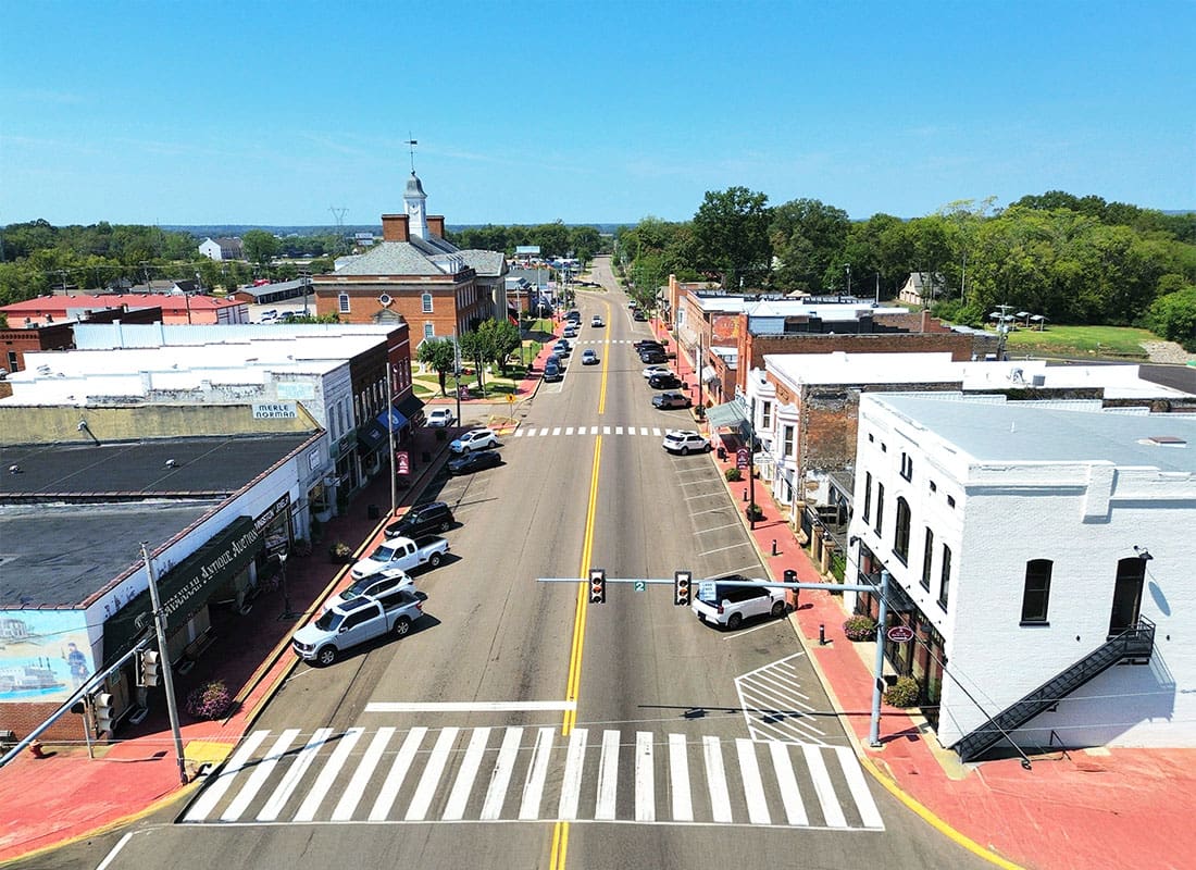 Savannah, TN - Blue Sky Overhead View of Savannah, Tn, With a Summer Feel